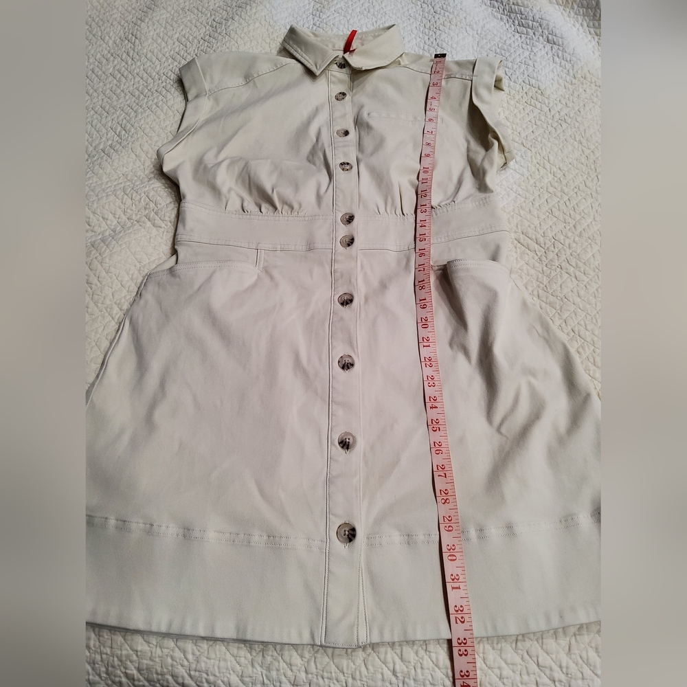 SPANX Stretch Twill Utility Button-Down Mini Dress Size L - Picture 10 of 12